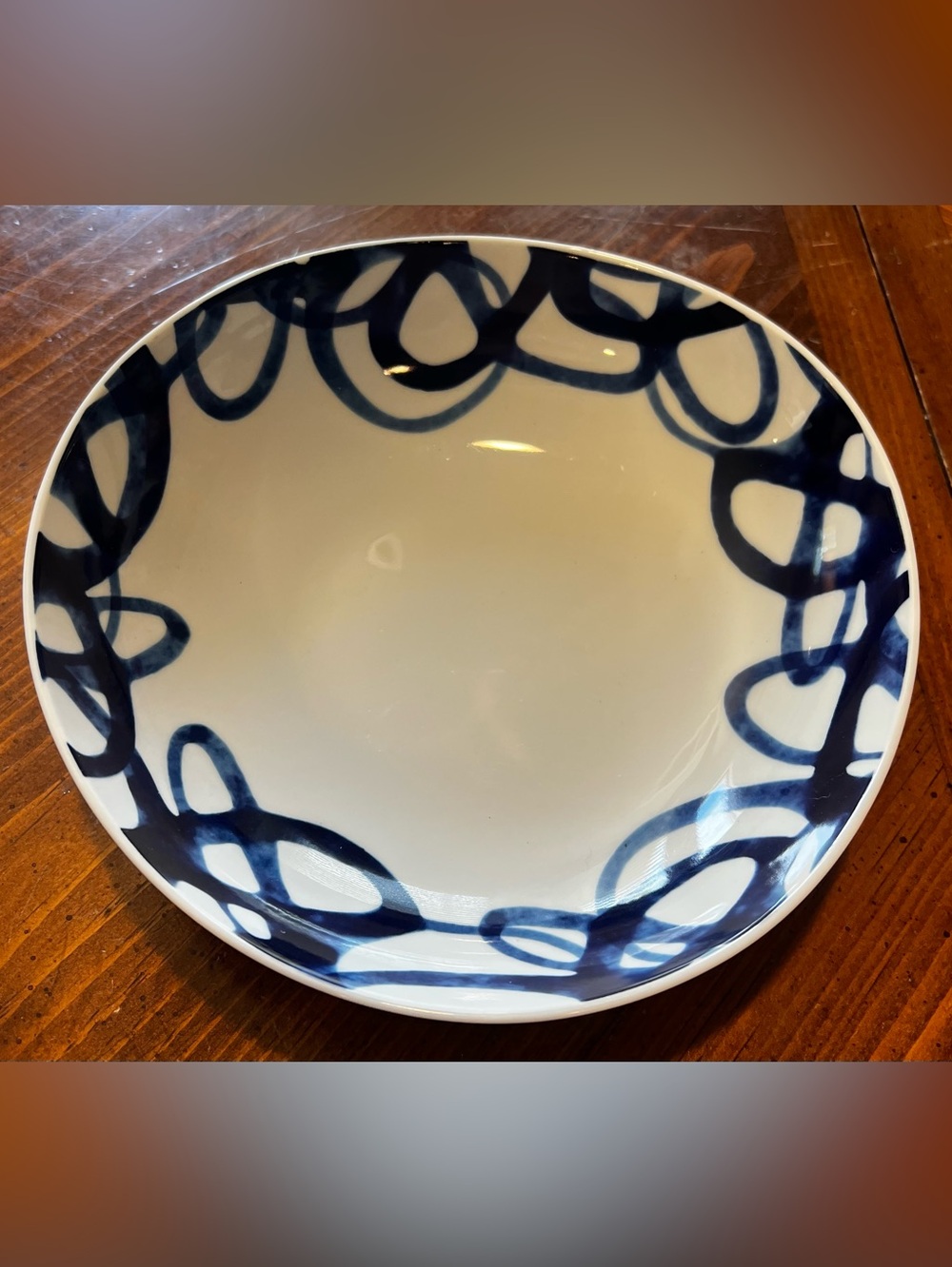 HTF 8” Crate & Barrel COMO Coupe Pasta Bowl Blue Swirl Pattern By Paola Navone